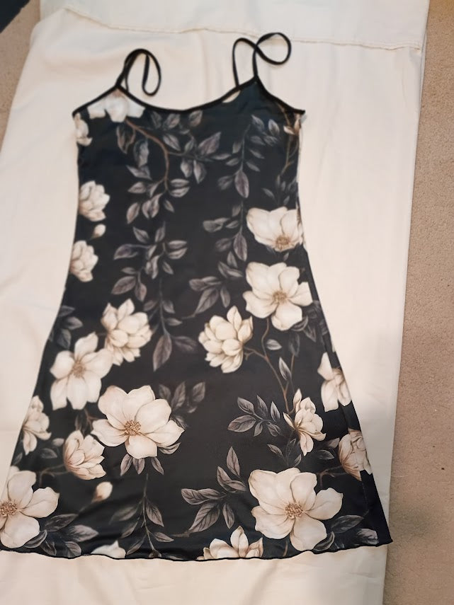 Soft Floral Sleeveless Lounge Dress