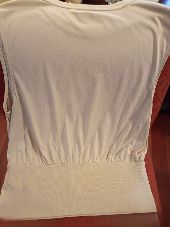 Light Brown Ruched Sleeveless Knit Top – DKNY JEANS (XL)