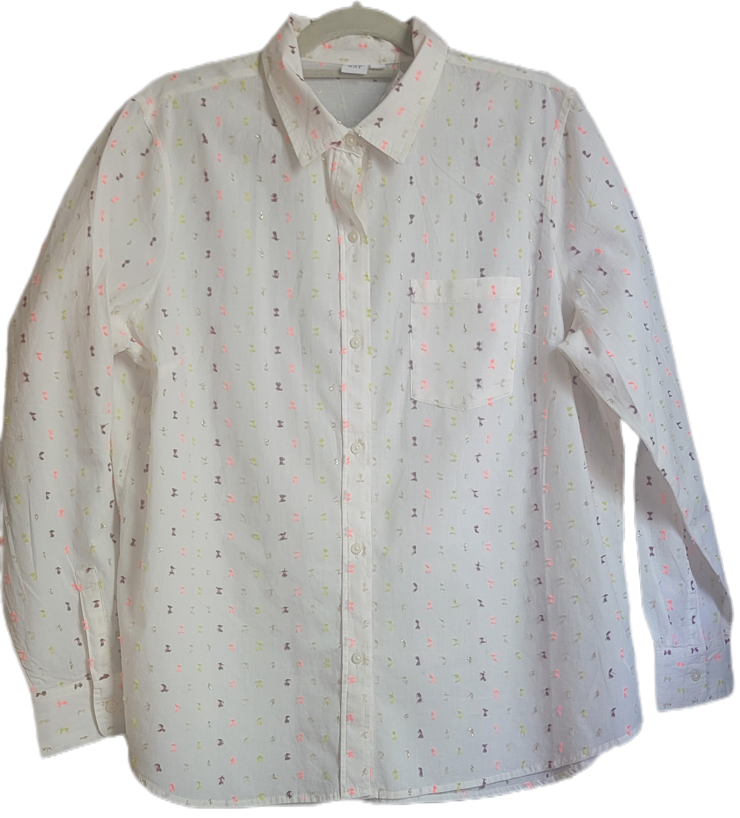 Gap Multicolor Woven Button-Up Shirt – White, Size XL | Pre-Owned by REnewd