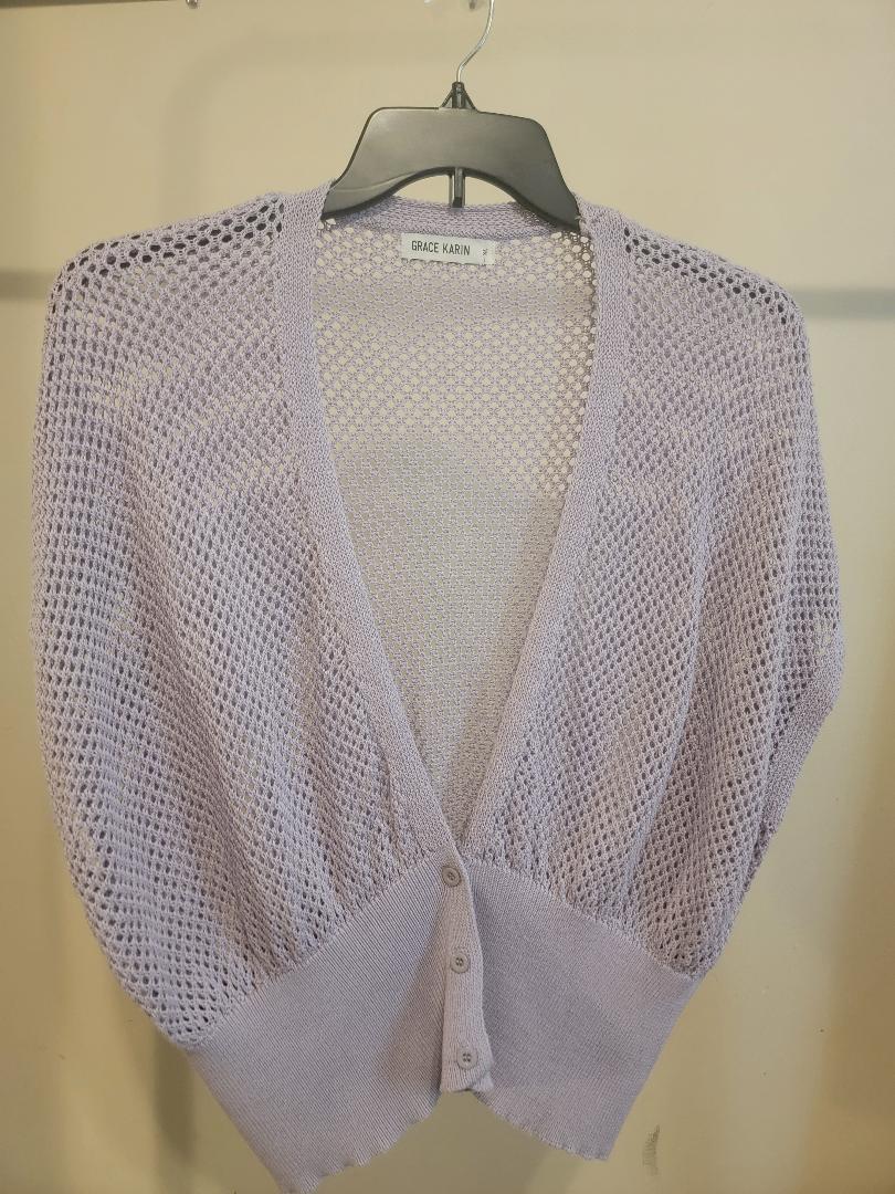 Grace Karin Crochet Bolero Cardigan (XL, Lavender)