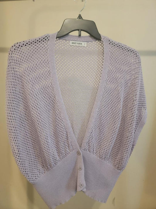 Grace Karin Crochet Bolero Cardigan (XL, Lavender)