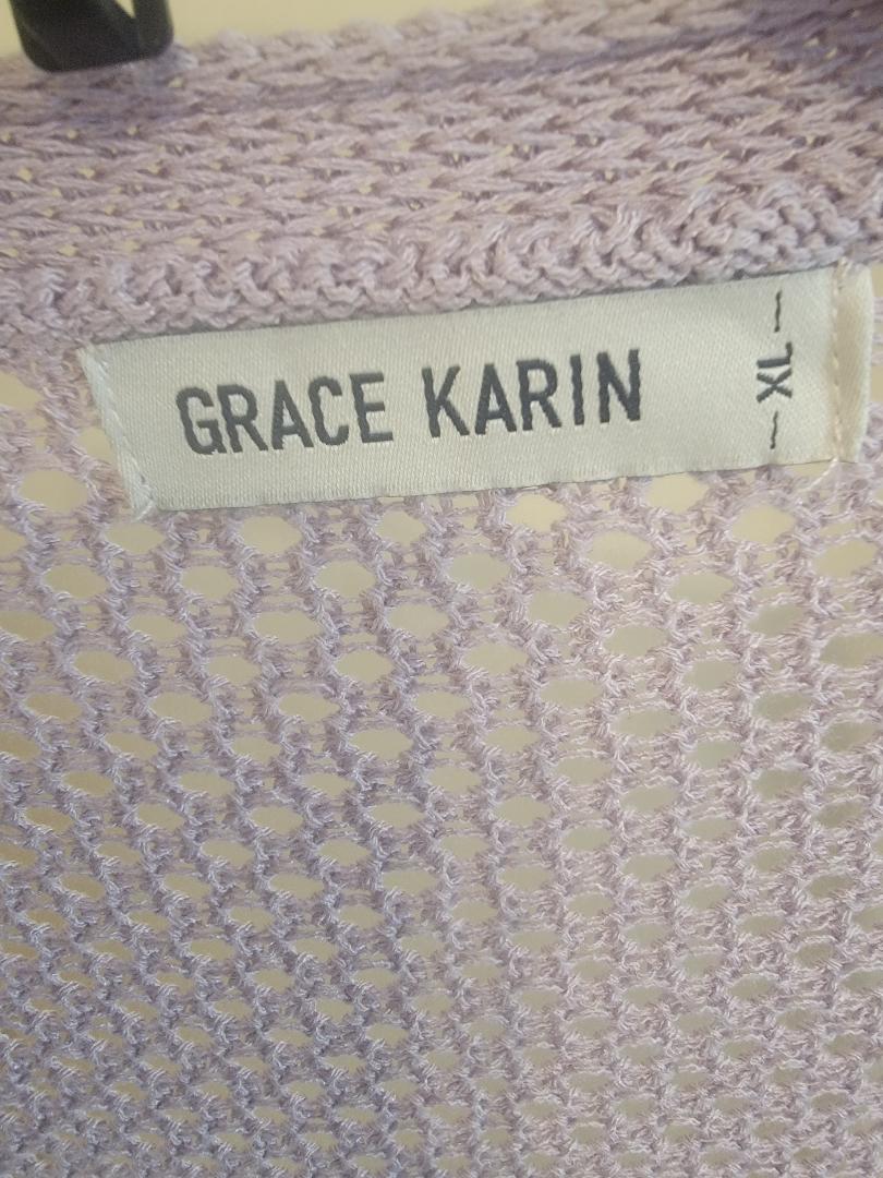 Grace Karin Crochet Bolero Cardigan (XL, Lavender)