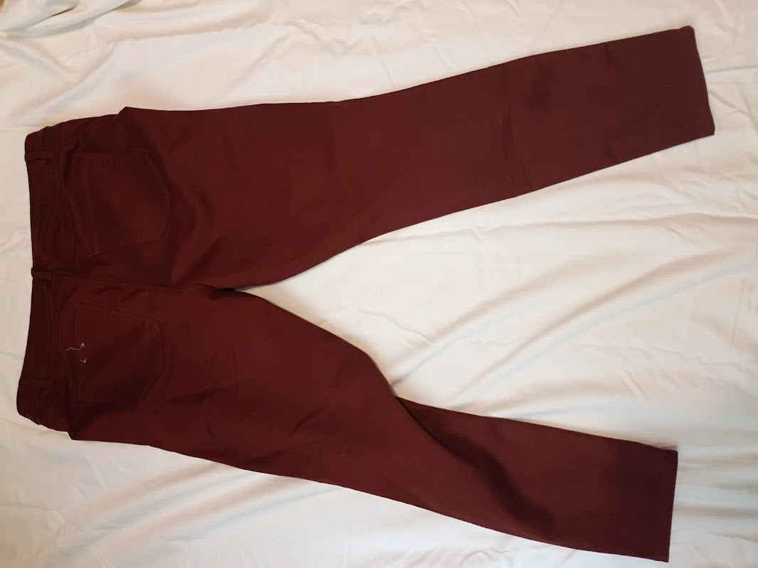 d.jeans Burgundy Slim-Fit Pants — Size 16