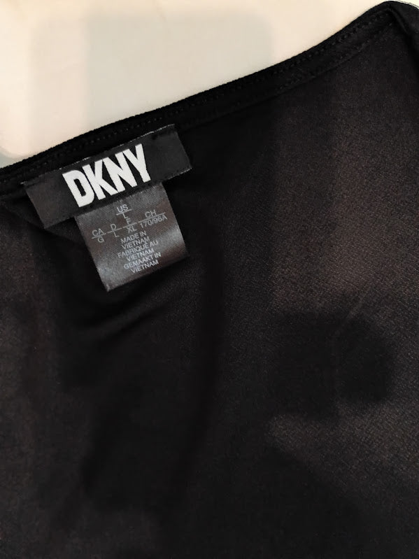 DKNY Black Short Sleeve Top – L/XL – Minimalist Logo Tee