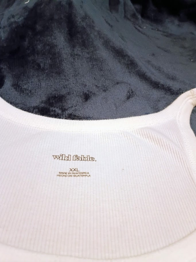 Wild Fable White Ribbed Tank Top – Size XXL