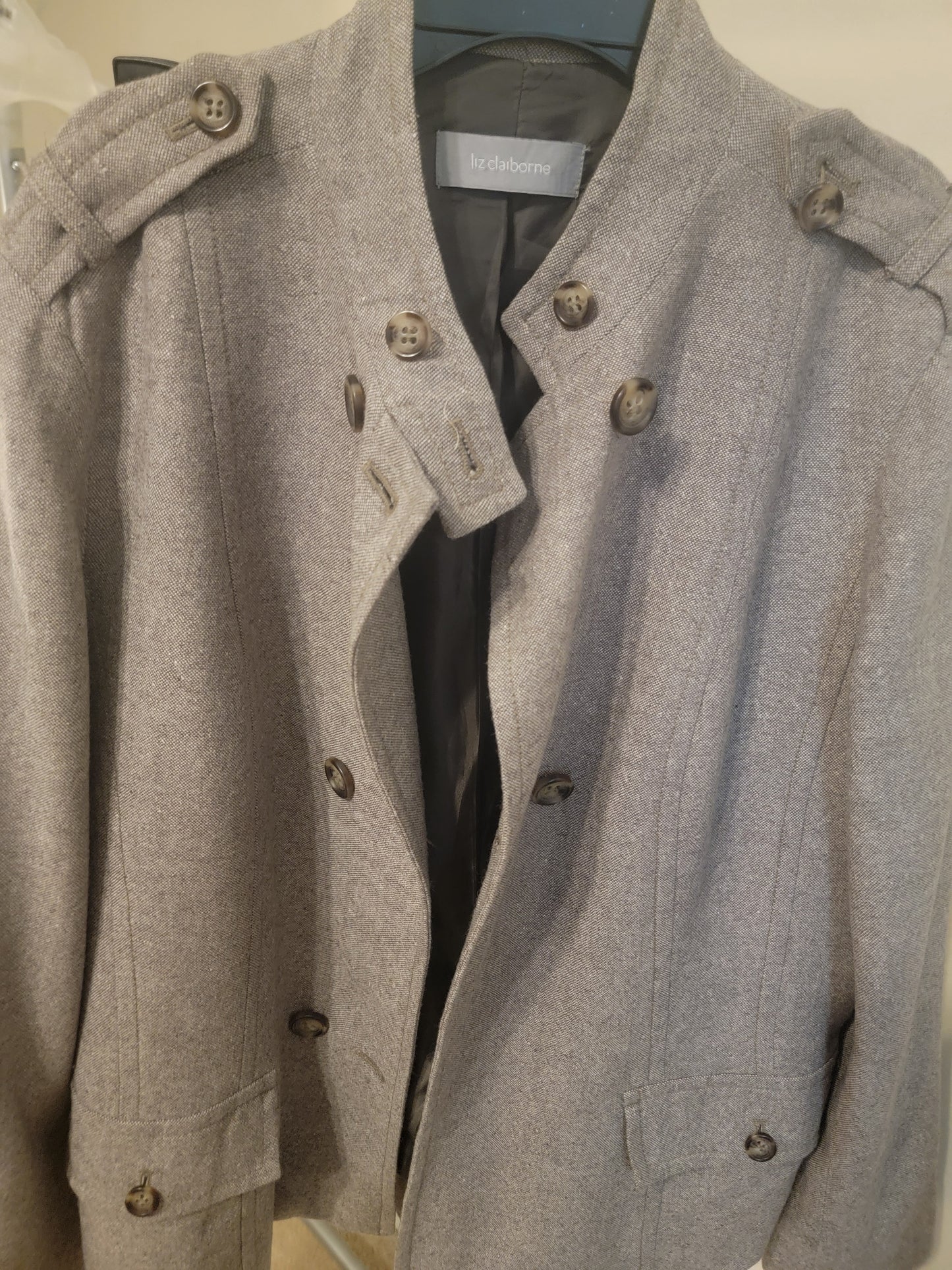 Liz Claiborne Wool Skirt Suit – Size 12 (Brown/White)