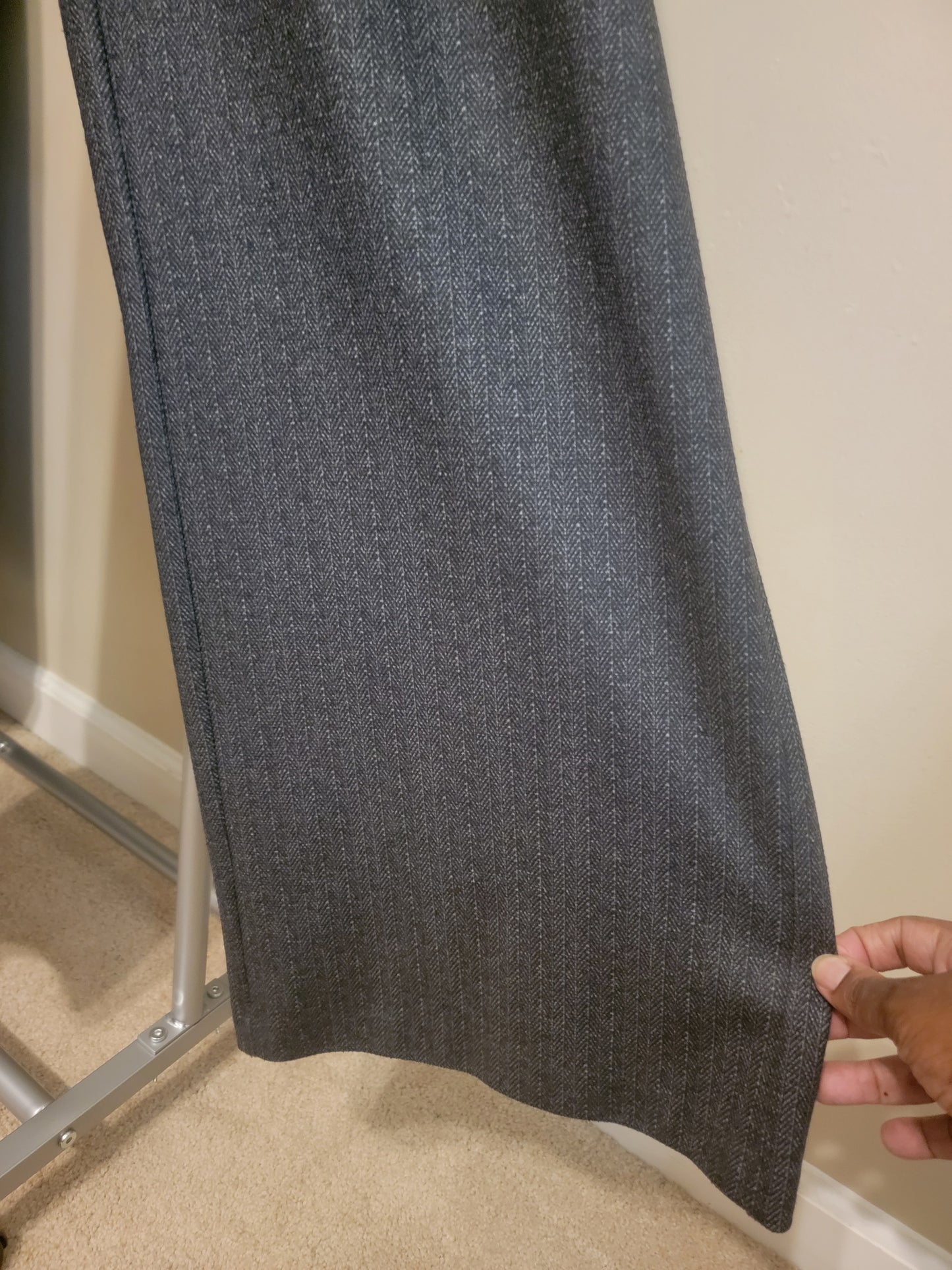 Charcoal Wide-Leg Dress Trouser with Matching Belt – Size L | Pre-Owned by REnewd