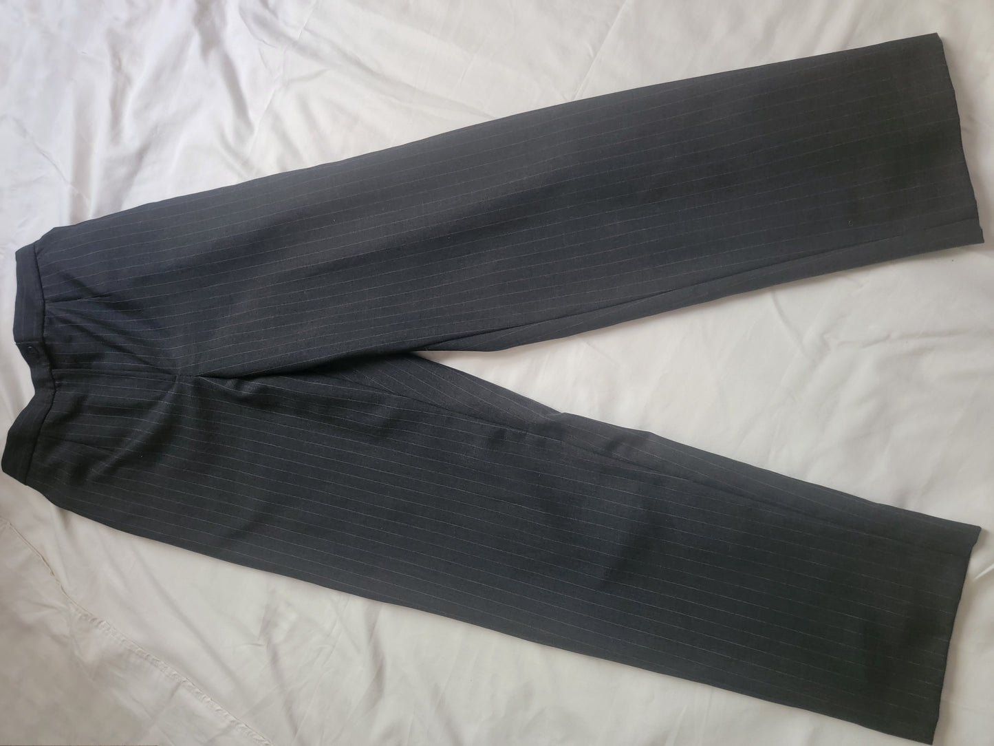 Charcoal Gray Pinstriped Dress Pants – Size 12 | Pre-Owned by REnewd