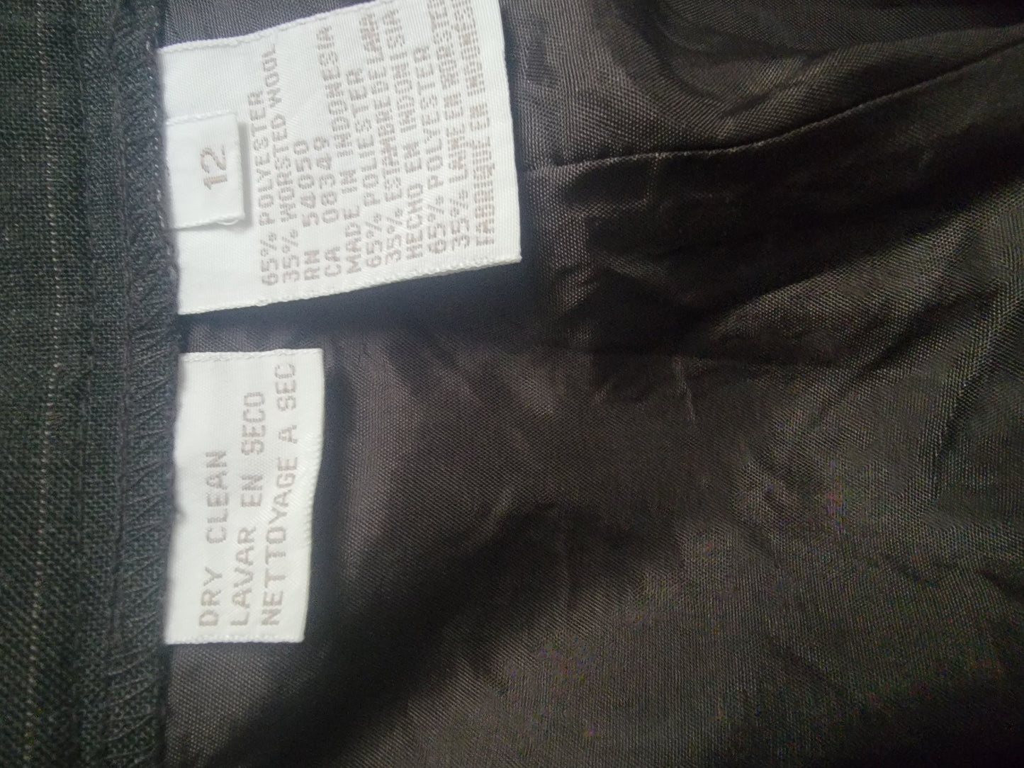 Charcoal Gray Pinstriped Dress Pants – Size 12 | Pre-Owned by REnewd