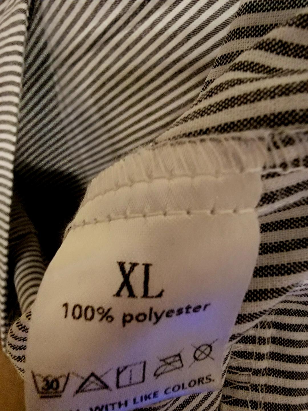 Grey-Blue Striped Wide-Leg Lounge Pants – Size XL | Pre-Owned by REnewd
