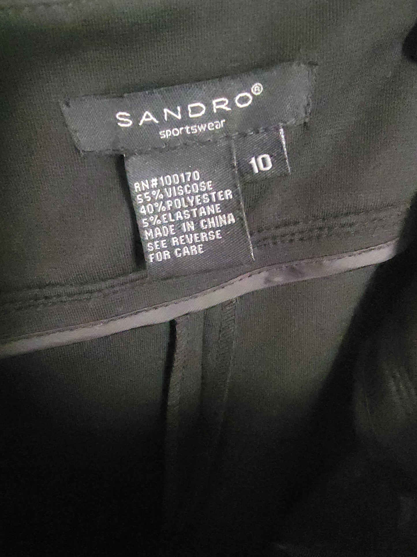 SANDRO Sportswear Black Flared Yoga Pants – Size 10 | Pre‑Owned by REnewd