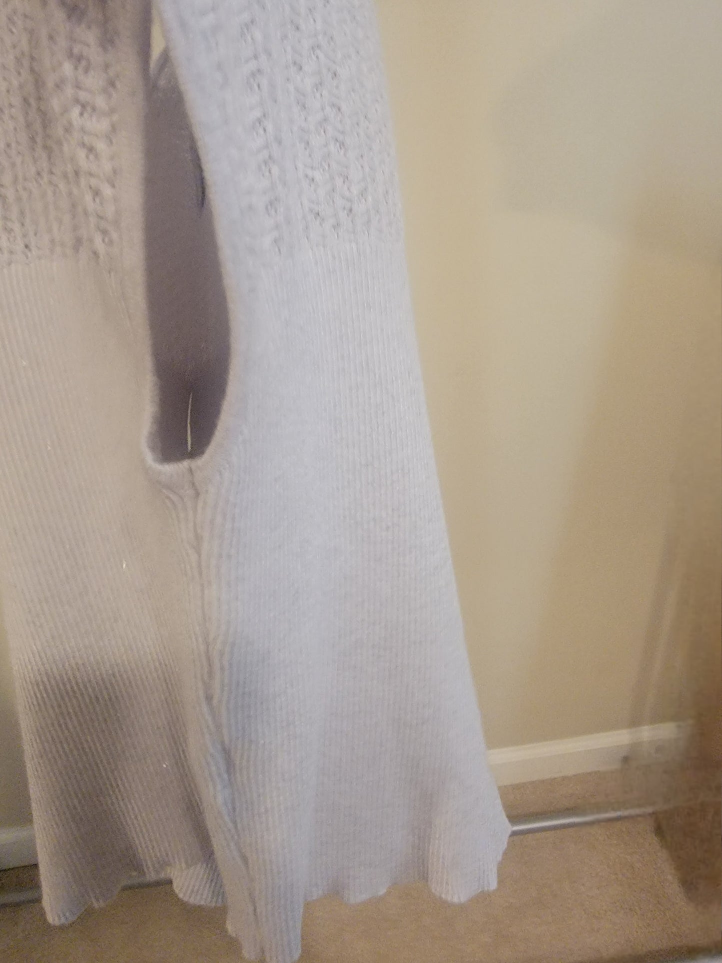 DKNY JEANS Textured Knit Short‑Sleeve Top – XL (Purple‑Gray Mix)