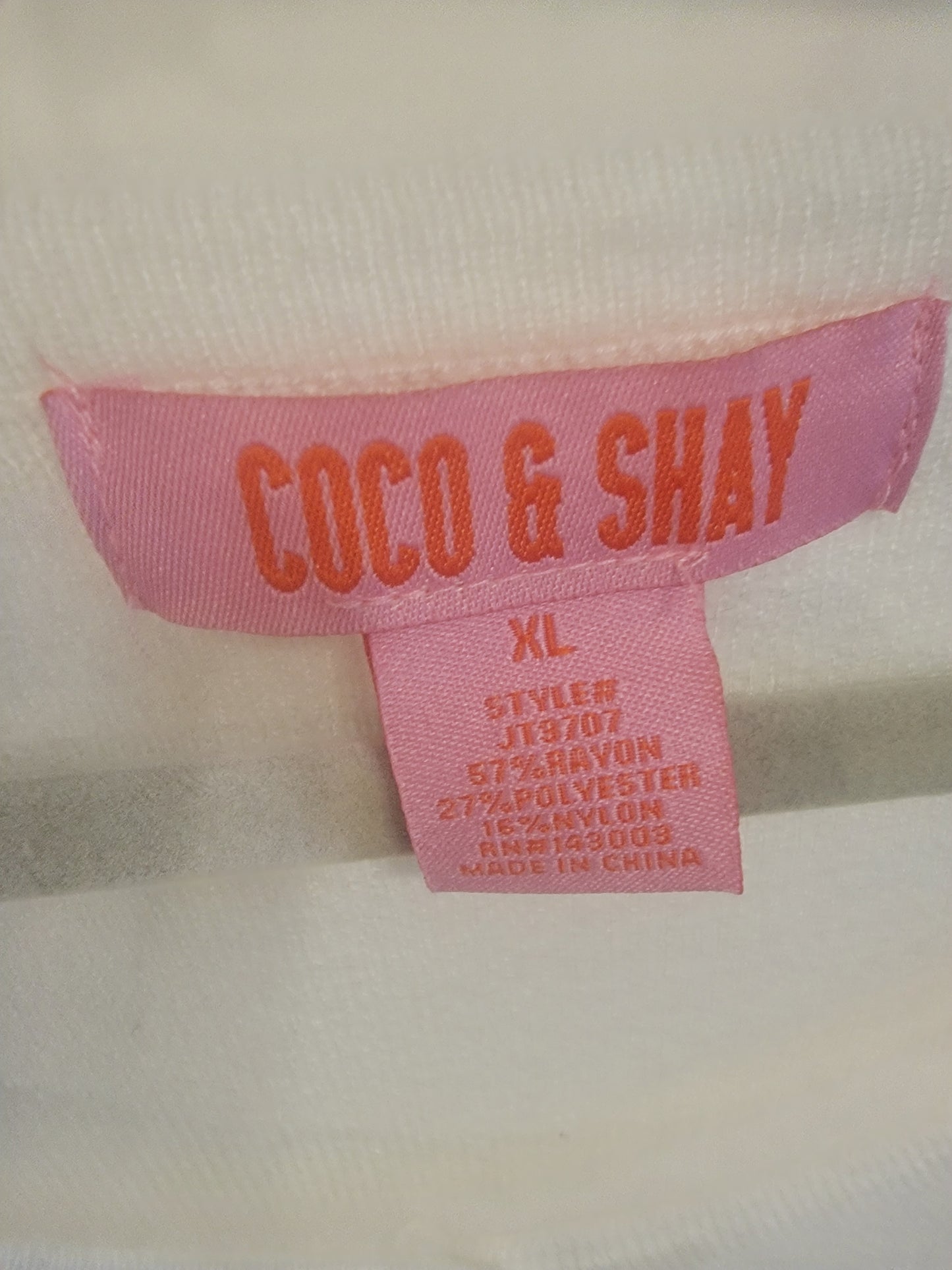 COCO & SHAY White Button‑Down Scoop‑Neck Cardigan – XL