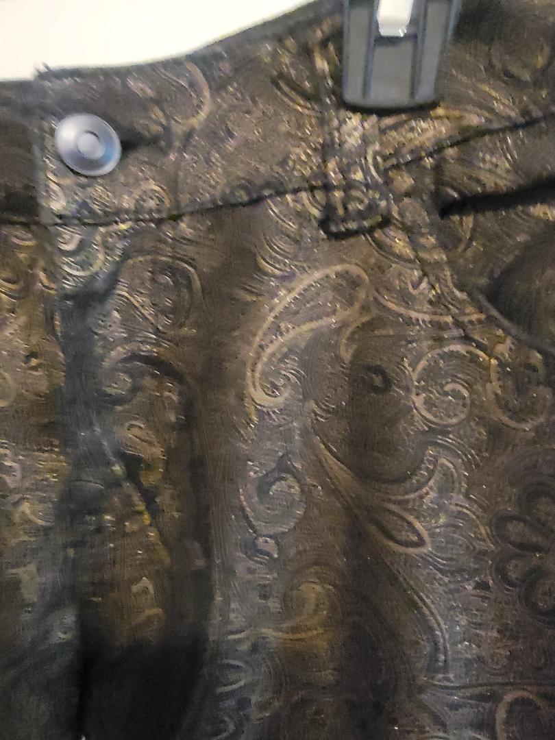 Forever 21+ Black & Gold Paisley Print Pants —Size 12