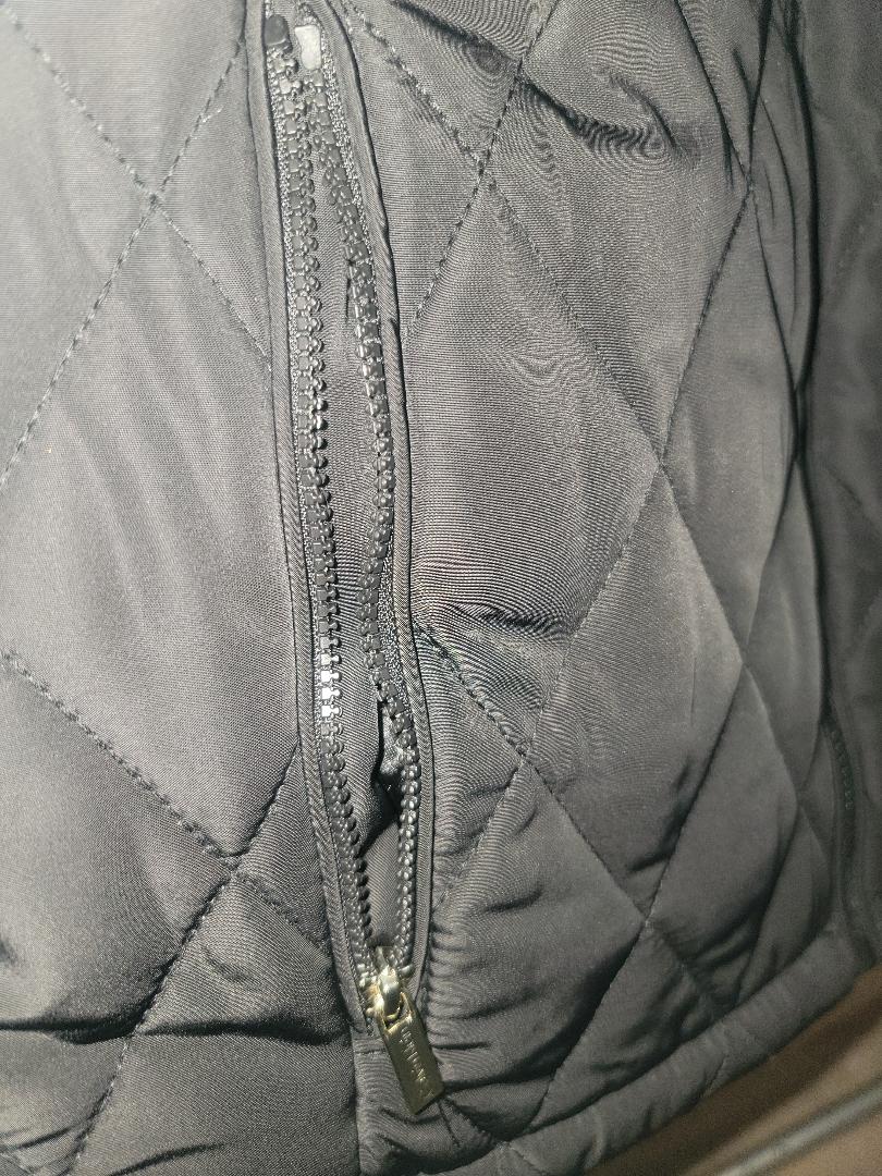 Calvin Klein Black Quilted Zip‑Front Vest with Fleece Trim — Size 0X